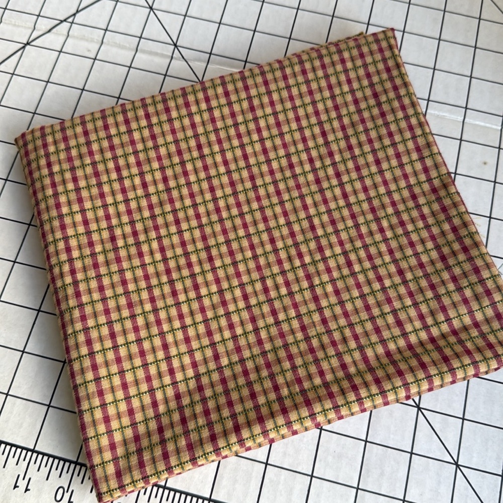 Rustic Country Plaid Upholstery Fabric – 7/8 Yard x 38” – Red, Mustard & Green